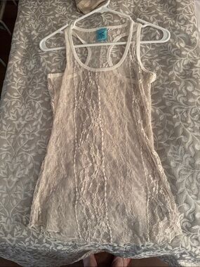 h.i.p. Cream Lace Racerback Tank